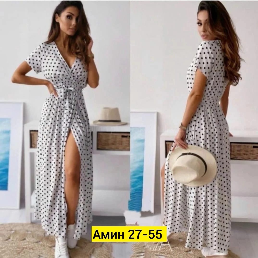 длинные платья в горошек,летнее женское платье,женское платье в горошек,платье летнее,женское платье