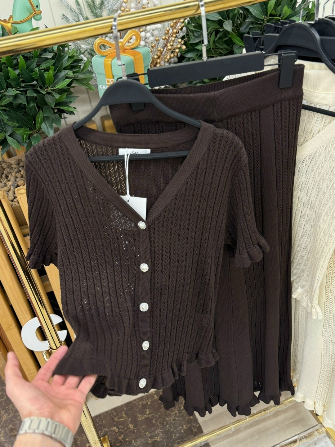 трикотажный костюм,повседневный кардиган,женские кардиганы,комплект вязаный с юбкой плиссе,кардиган укороченный