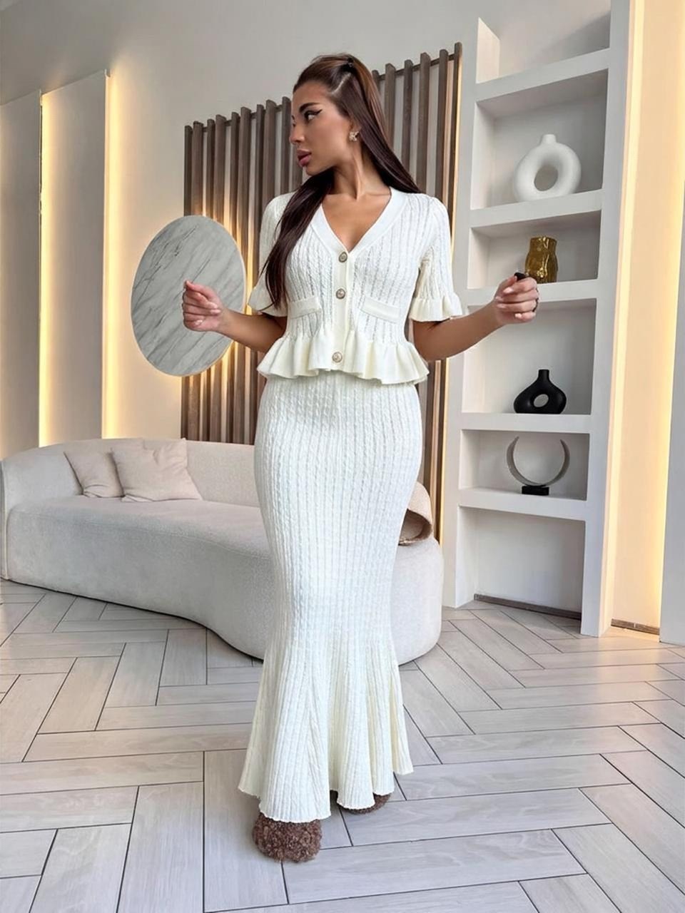 костюм женский с юбкой,женский трикотажный костюм с юбкой и v-образным вырезом,,женский вязаный костюм с юбкой,длинное платье