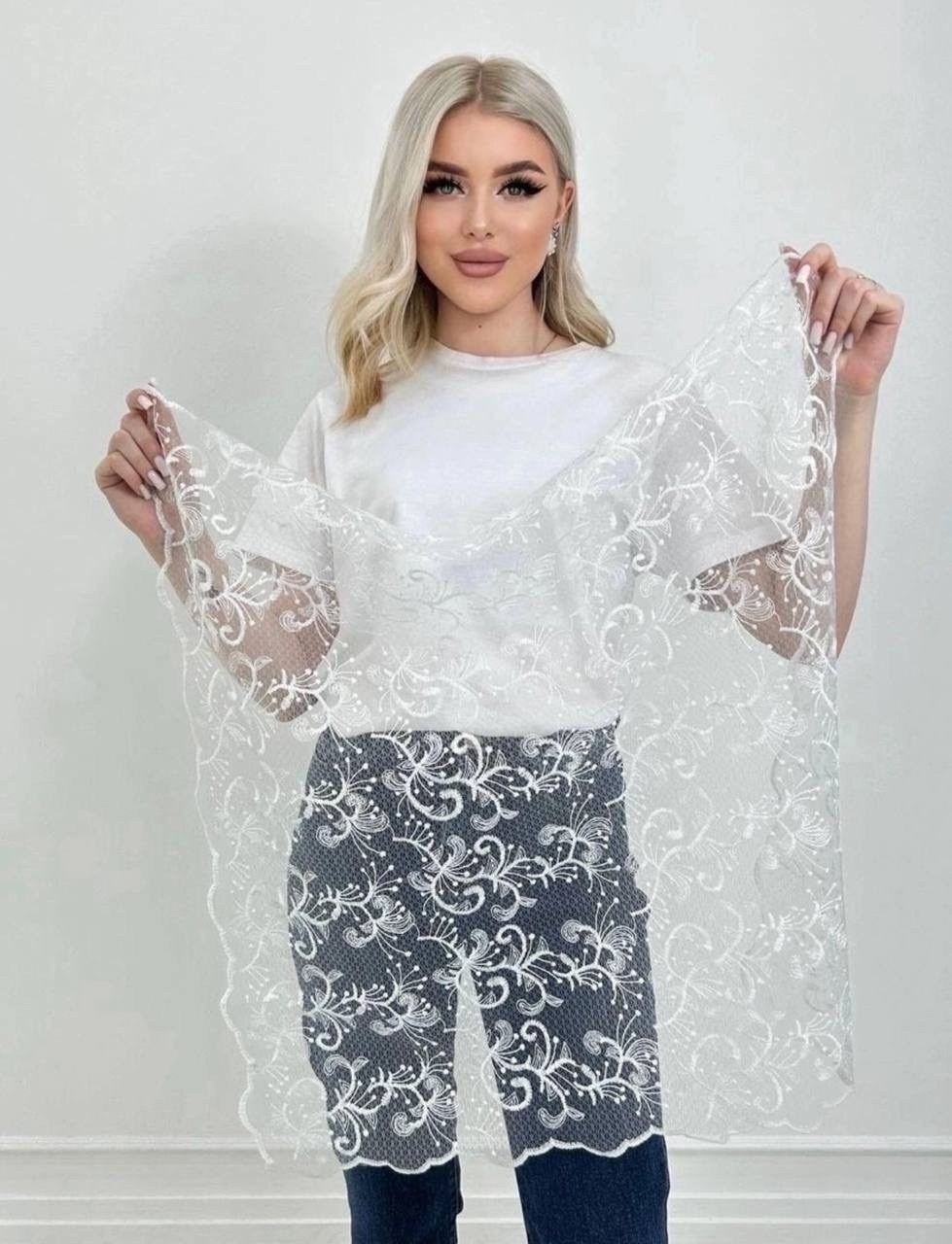 платки платок для храма,платок для храма женский,палантин кружевной,платок белый,платки женские