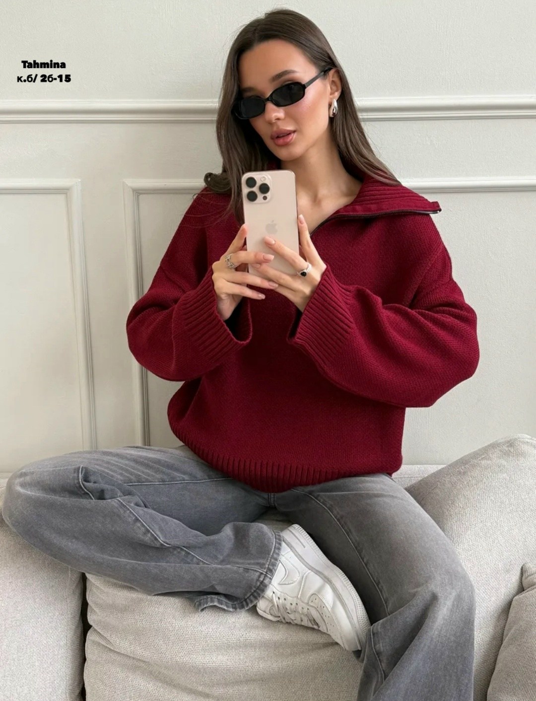 свитер оверсайз на молнии полузамок,свитер оверсайз с горлом вязаный на молнии,женские кофты,свитер вязаный поло на молнии с горлом оверсайз amore chic,свитера женские