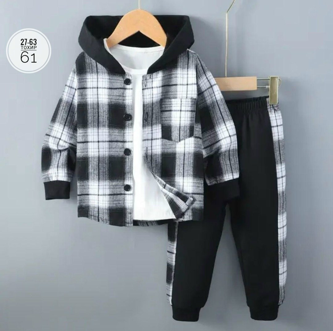 детский комплект из 2 предметов в клетку,комплект одежды для мальчика,детский костюм,костюм для детей,одежда для мальчика