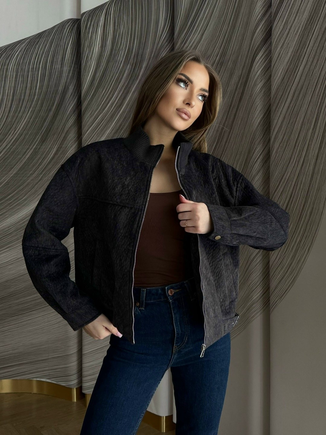 женская джинсовая куртка,джинсовая куртка женская удлиненная,джинсовая куртка,джинсовая куртка женская оверсайз чёрного цвета,куртка повседневная