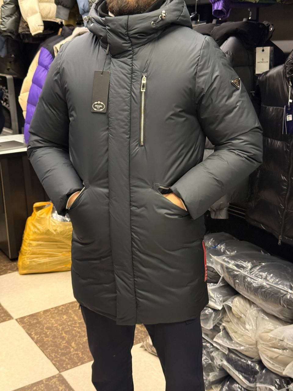 мужская зимняя куртка,пуховик зимний мужской,пуховик мужской прада,куртка зимняя,куртка прада мужская зимняя