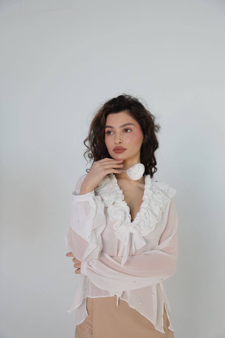 модная блузка,блузка белая,блузка стильная,женская блузка рюшами,блузка женская