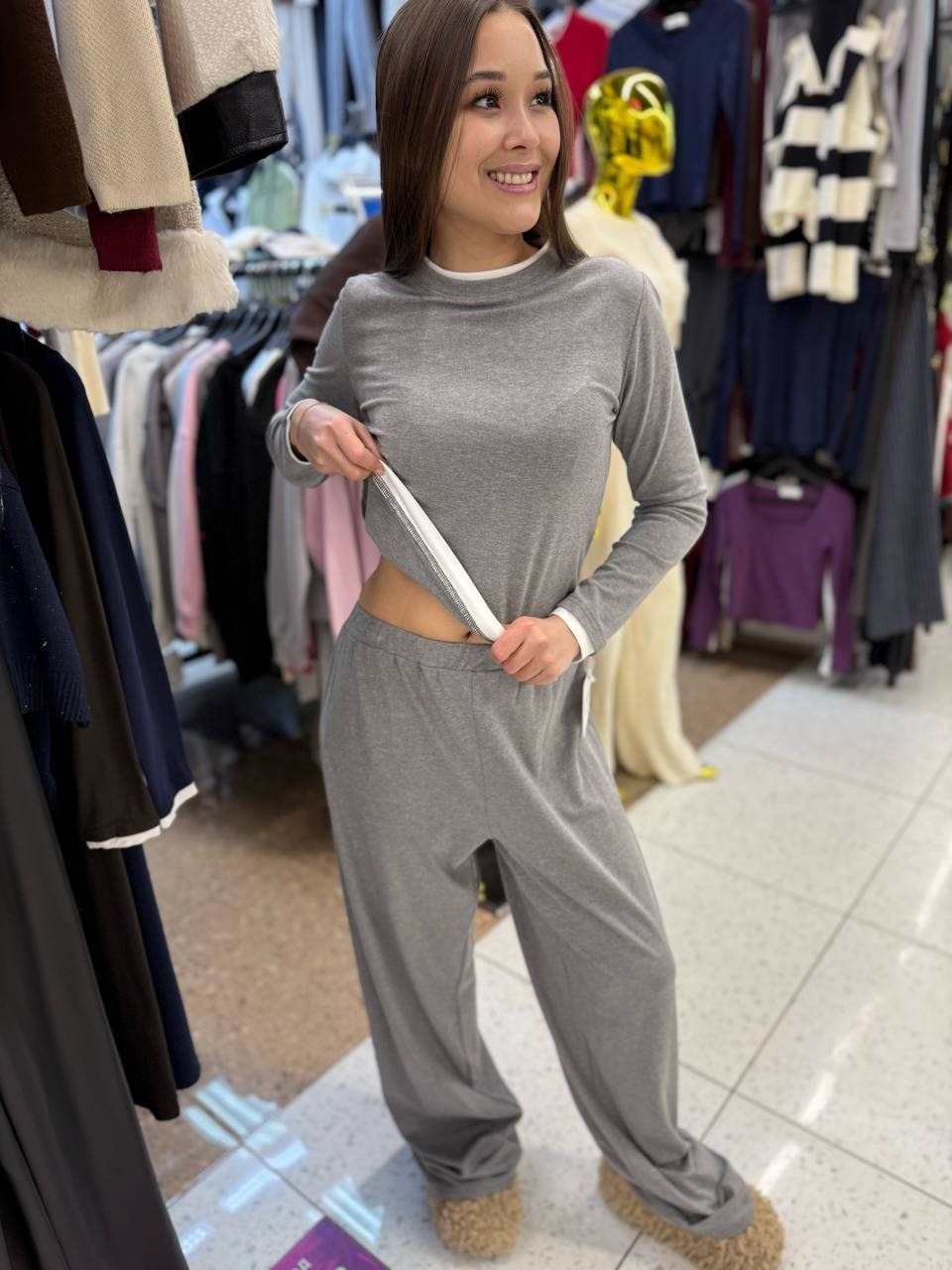 брючный костюм,стильные костюмы,костюм лапша трикотажный с брюками sofiray,трикотажный костюм,костюм лапша трикотажный с брюками sofiray 265654389