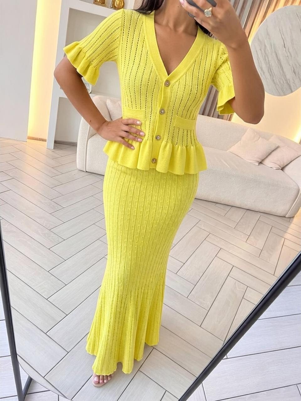 костюм женский с юбкой,женский трикотажный костюм с юбкой и v-образным вырезом,,женский вязаный костюм с юбкой,длинное платье