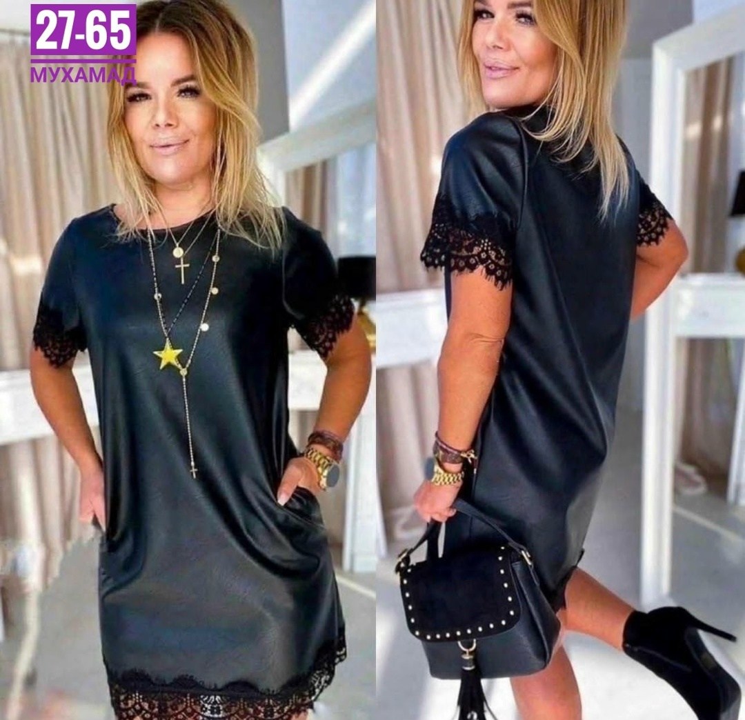 женское платье с кружевом,платье женская,платье из экокожи для полных женщин,женское платье больших размеров,платье из экокожи