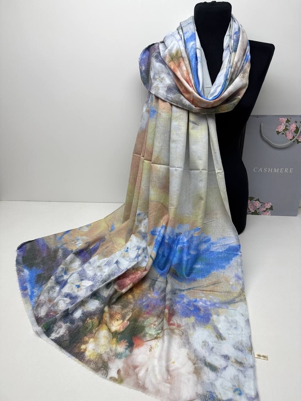 палантин женский,палантин женский летний,палантин женский с цветочным принтом 180*80 см арт 1139530,палантин женский с цветочным принтом,шарфы и платки