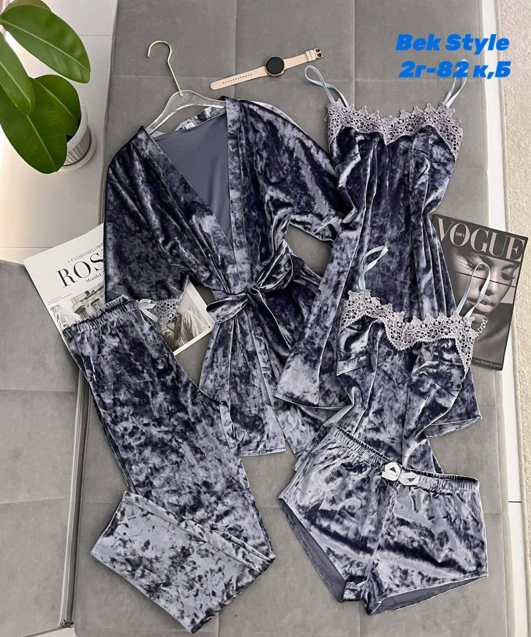 пижама женская комплект 5 в 1,пижама велюр,женская пижама комплект,женская велюровая пижама для сна mga-home 182116967,велюровые пижамы