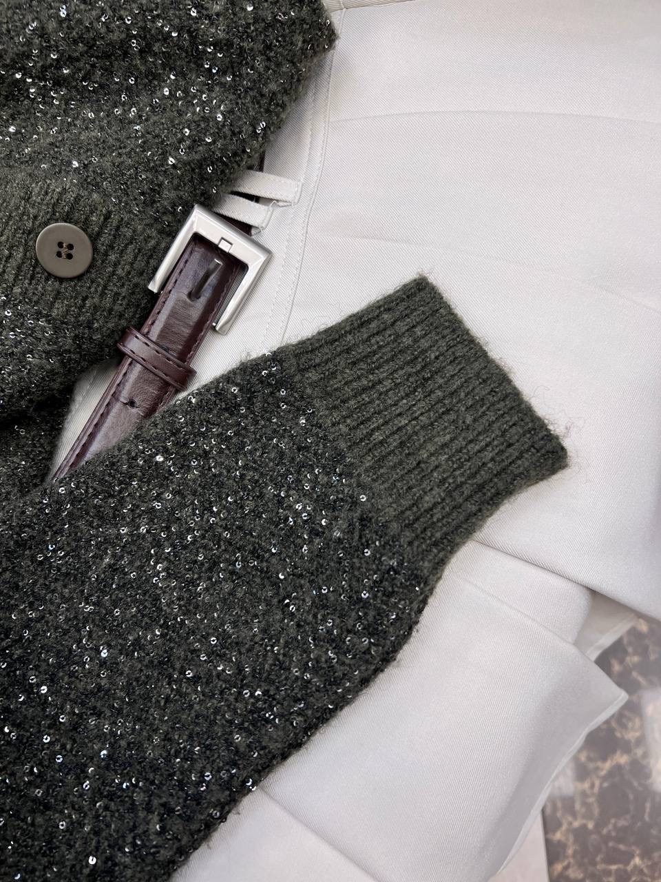 кардиган,кардиган вязаное,кардиган женский,кардиган белый,модный блестящий свободный вязаный кардиган с v-образным вырезом