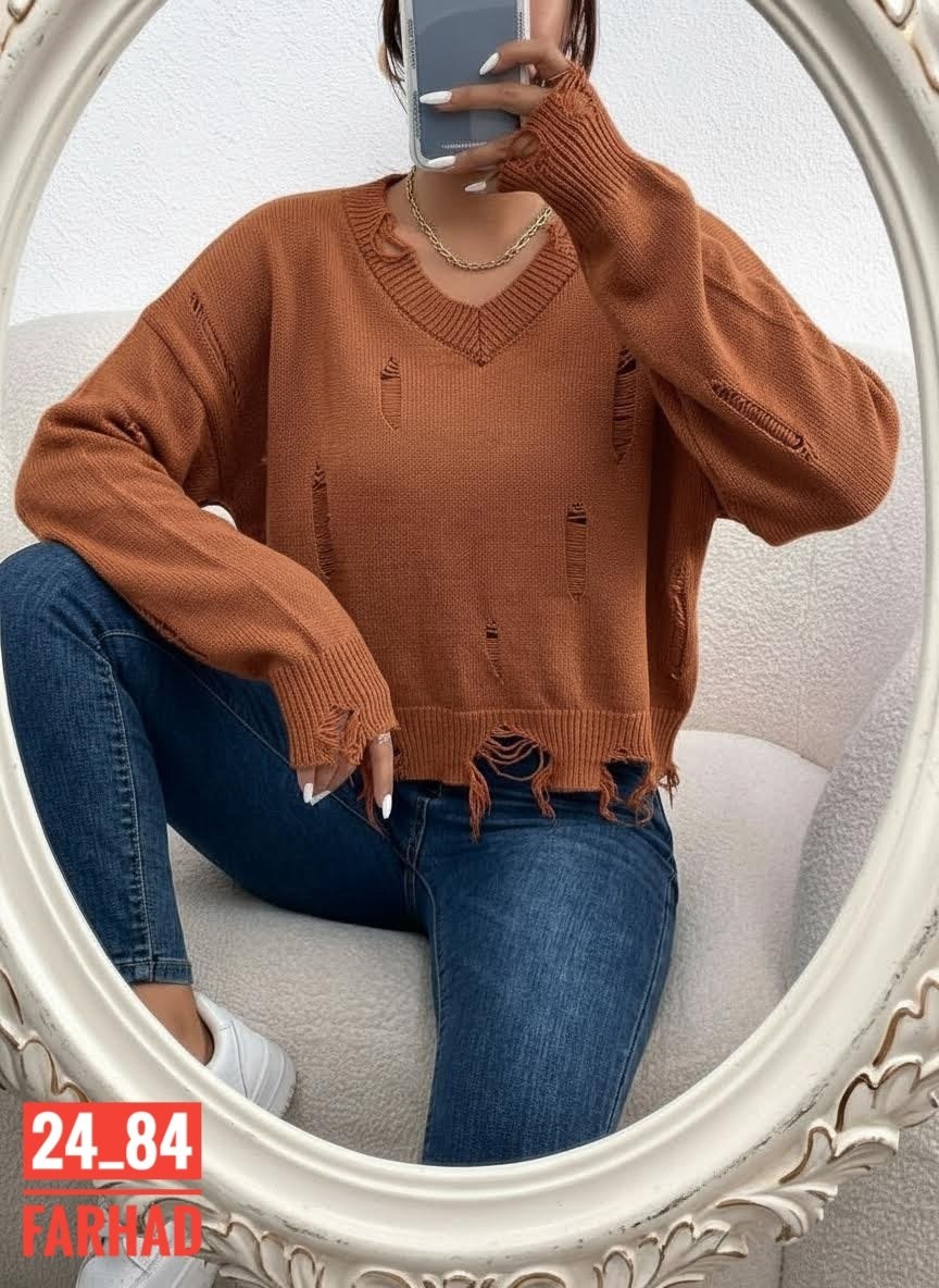 модные свитера,свитер рваный,женский джемпер,свитер женский,свитер