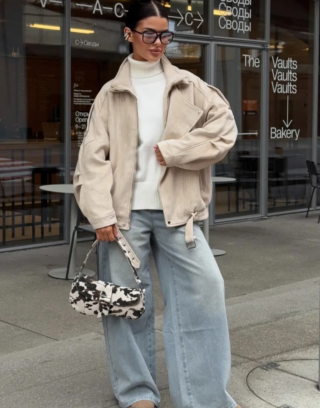 бомбер оверсайз из замши grey с двойным воротником и карманами,кожаная куртка,женская кожаная куртка,куртка бомбер,куртка косуха