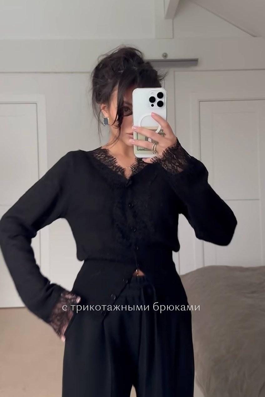 кардиган с кружевом,вязаный свитер,кардиган,шикарная одежда,кружево под свитер