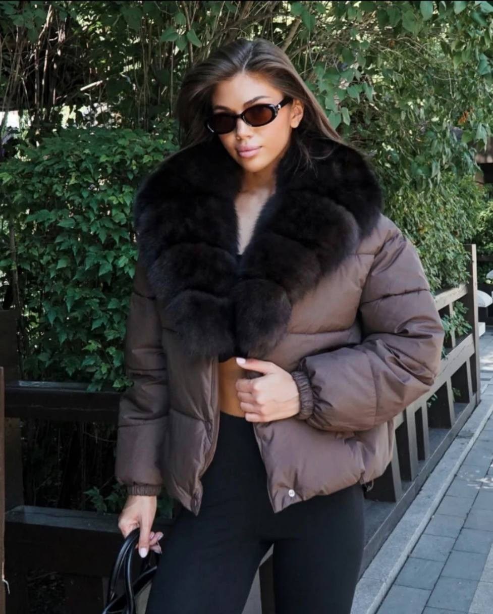 куртка пуховик зимняя с натуральным мехом песца safina moda,куртка с натуральным мехом песец,куртка с мехом,пуховик с натуральным мехом,пуховики с мехом