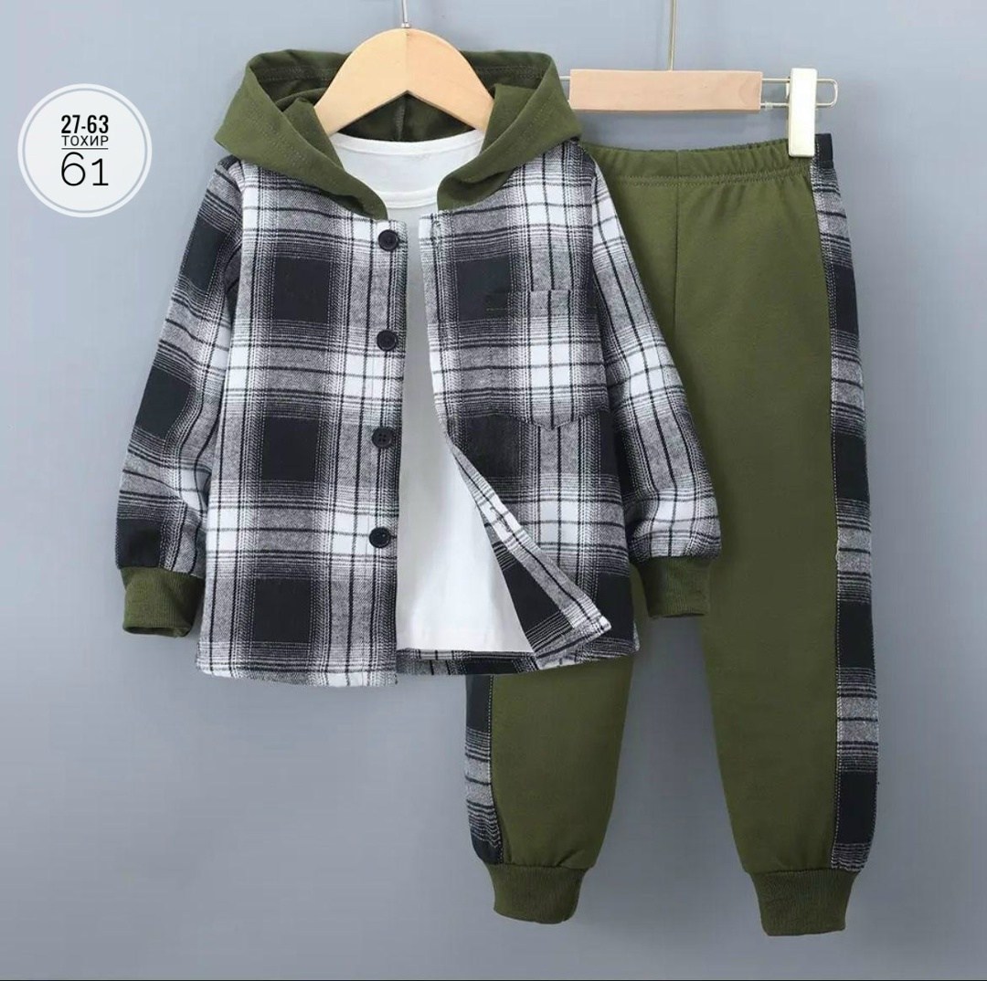 детский комплект из 2 предметов в клетку,комплект одежды для мальчика,детский костюм,костюм для детей,одежда для мальчика