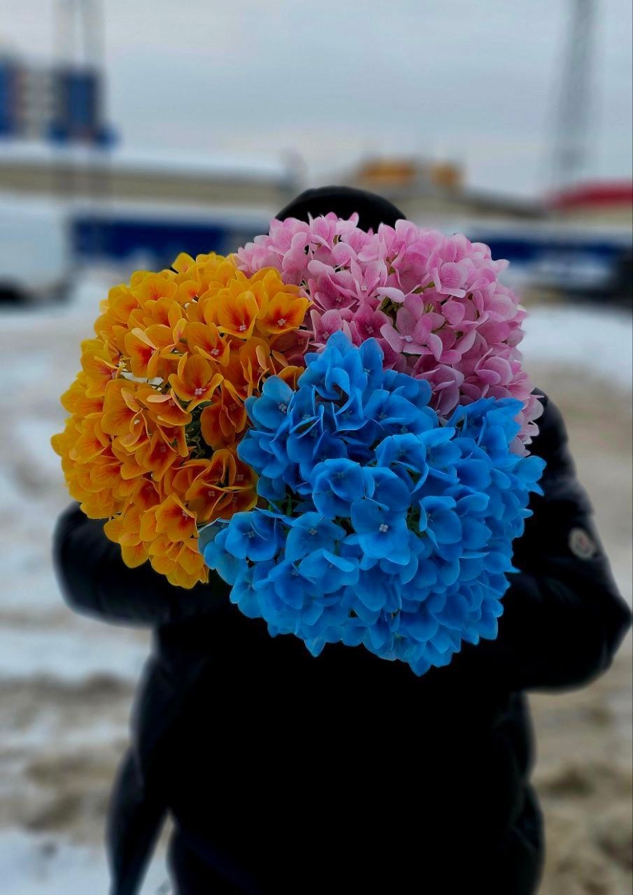 цветок искусственный гортензия,искусственная гортензия,гортензии синие искусственные,цветок гортензии,гортензии голубые