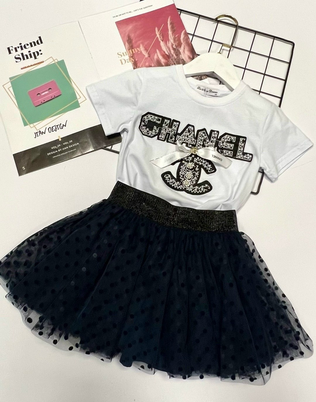 платье для девочки в стиле шанель,платье для девочек,наряды для девочек,комплект одежды для девочек,платье в стиле шанель