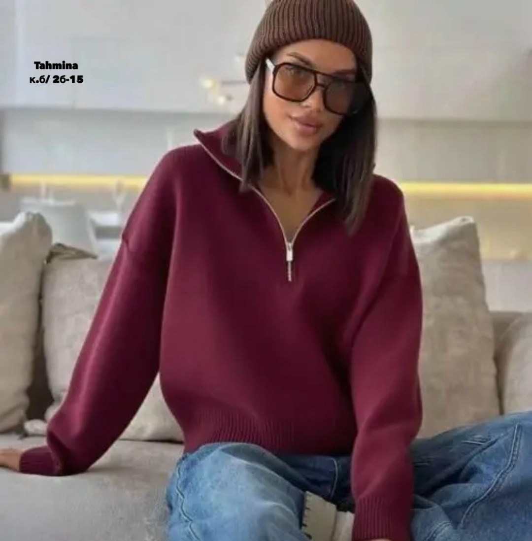 свитер укороченный оверсайз с горлом на молнии кк fashion,свитер оверсайз с горлом на молнии kk fashion,свитер matreshka_love пуловер с молнией, кофта с замком, размер 42-46, молочный,свитер оверсайз