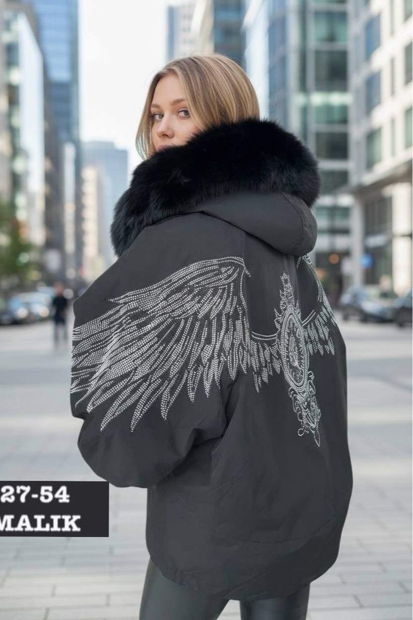 парка бомбер с мехом песца,куртка бомбер,женская зимняя куртка,куртка всесезонная-бомбер с капюшоном оверсайз крылья,куртка