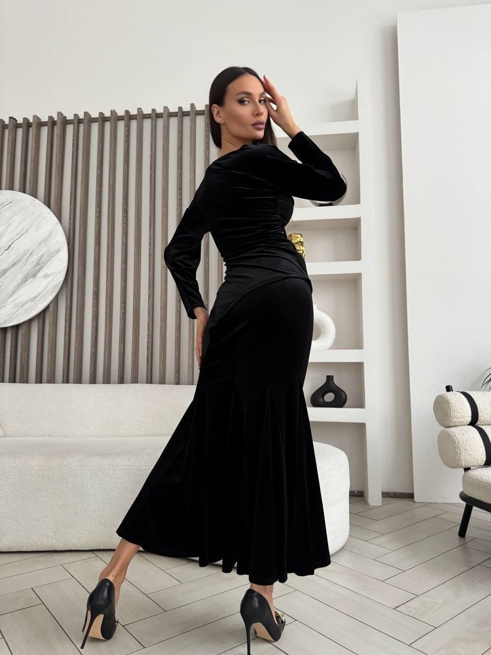 велюровое платье,золла изумрудное бархатное платье,женское вельветовое платье articat,велюровое платье макси с длинным рукавом,платье черное
