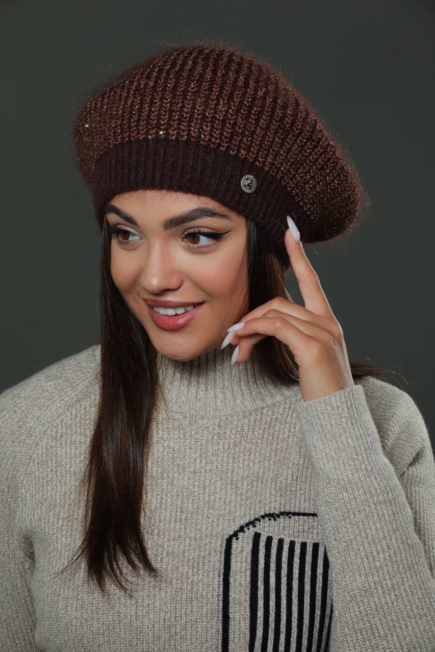 берет из премиальной итальянской пряжи,берет,женская шапка,итальянская пряжа,берет женский зимний