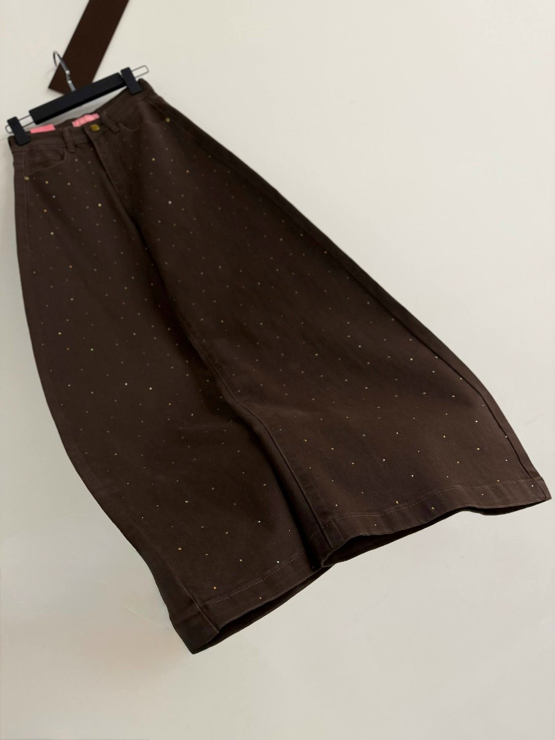 джинсы широкого кроя со стразами, коричневый,джинсы со стразами,широкие джинсы,повседневные брюки,джинсы женские широкие