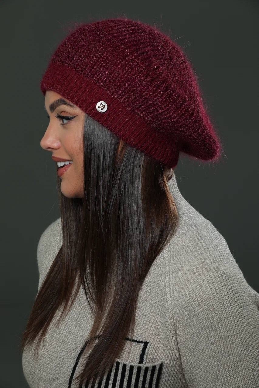 берет из премиальной итальянской пряжи,берет,женская шапка,итальянская пряжа,берет женский зимний