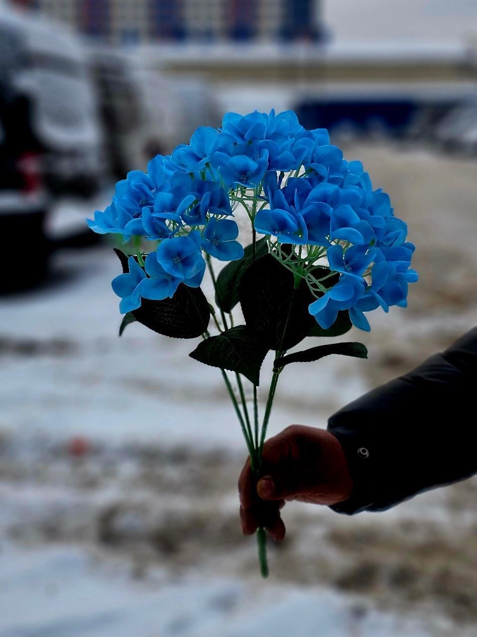 цветок искусственный гортензия,искусственная гортензия,гортензии синие искусственные,цветок гортензии,гортензии голубые