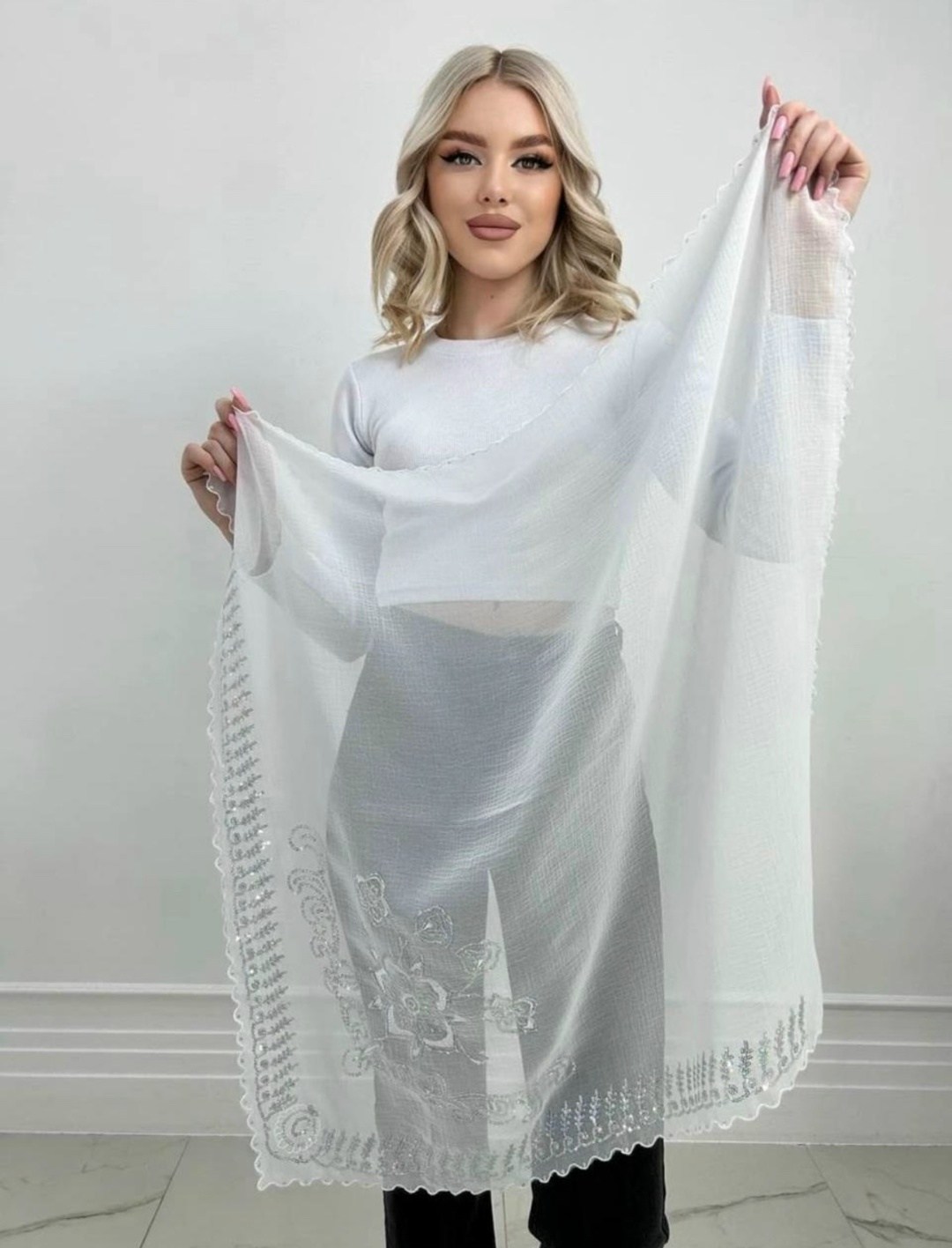 платок для храма женский,платки платок для храма,платок белый,палантин кружевной,платки женские