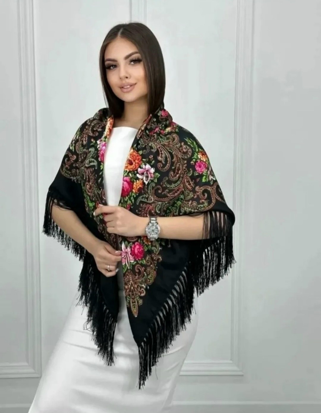 женская шаль,накидки в русском стиле,платок павловопосадский,платок шаль,платок русский народный