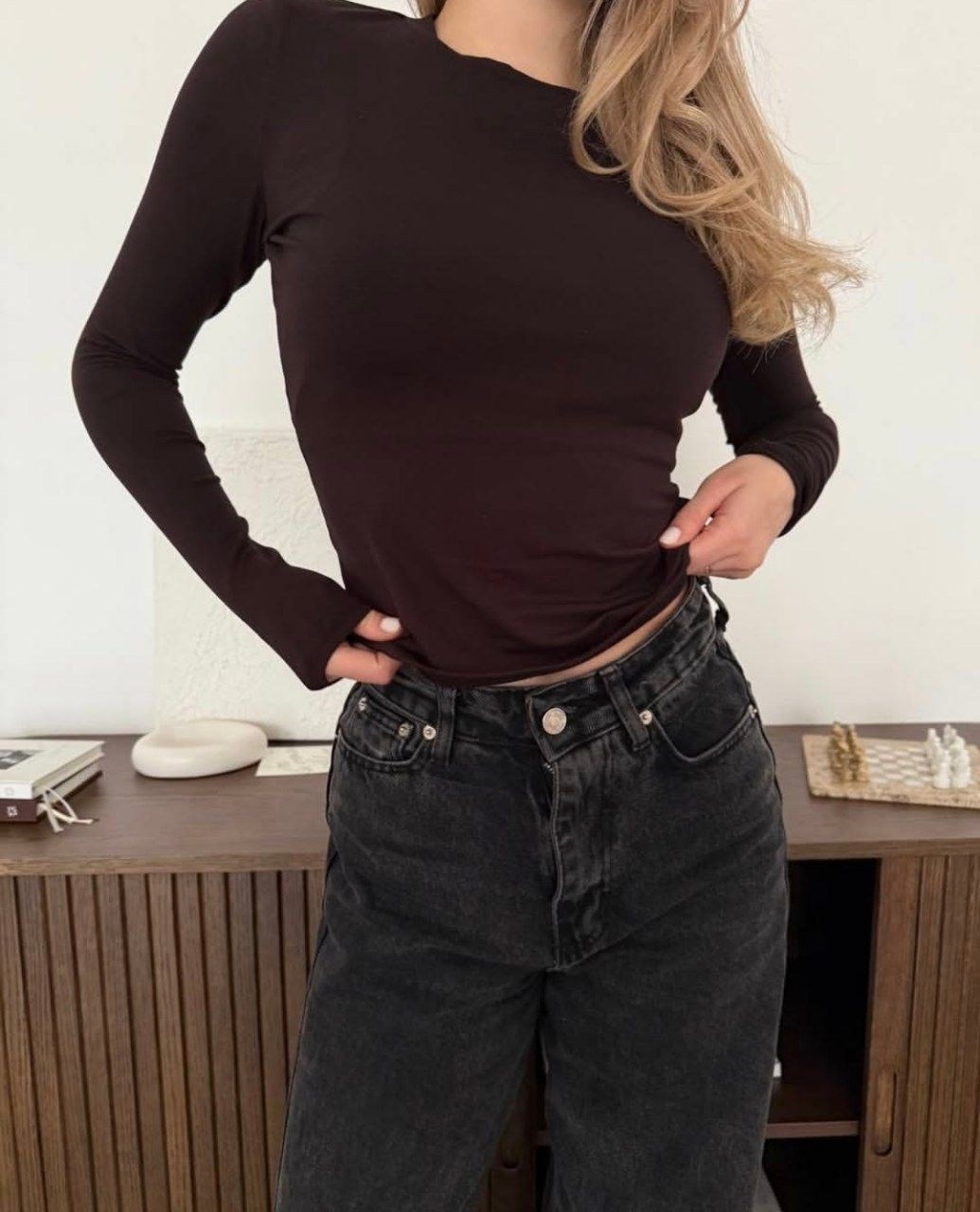 женский лонгслив 00001 цвет темный шоколад,лонгслив женский темный шоколад,лонгслив женский,лонгслив,коричневый лонгслив