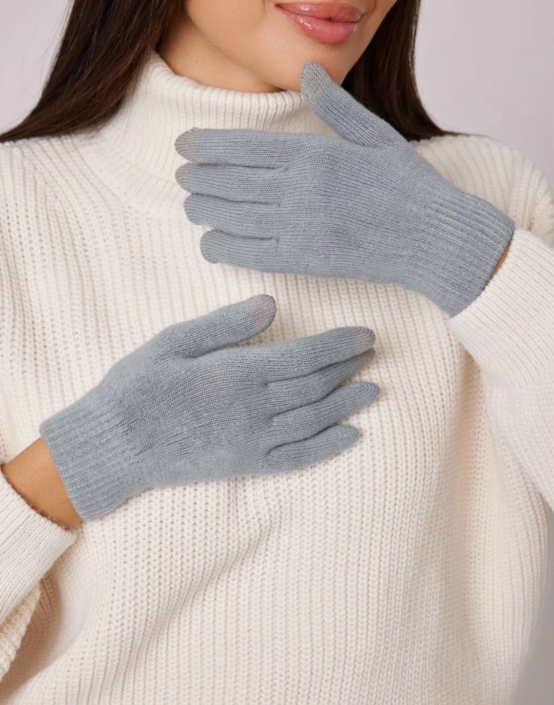 перчатки теплые вязаные,серые перчатки,перчатки женски,перчатки вязаные сенсорные,перчатки митенки вязаные