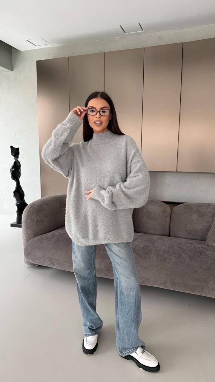 свитер оверсайз,свитер удлиненная,свитер оверсайз с шерстью,свитер оверсайз серый,свитер женский