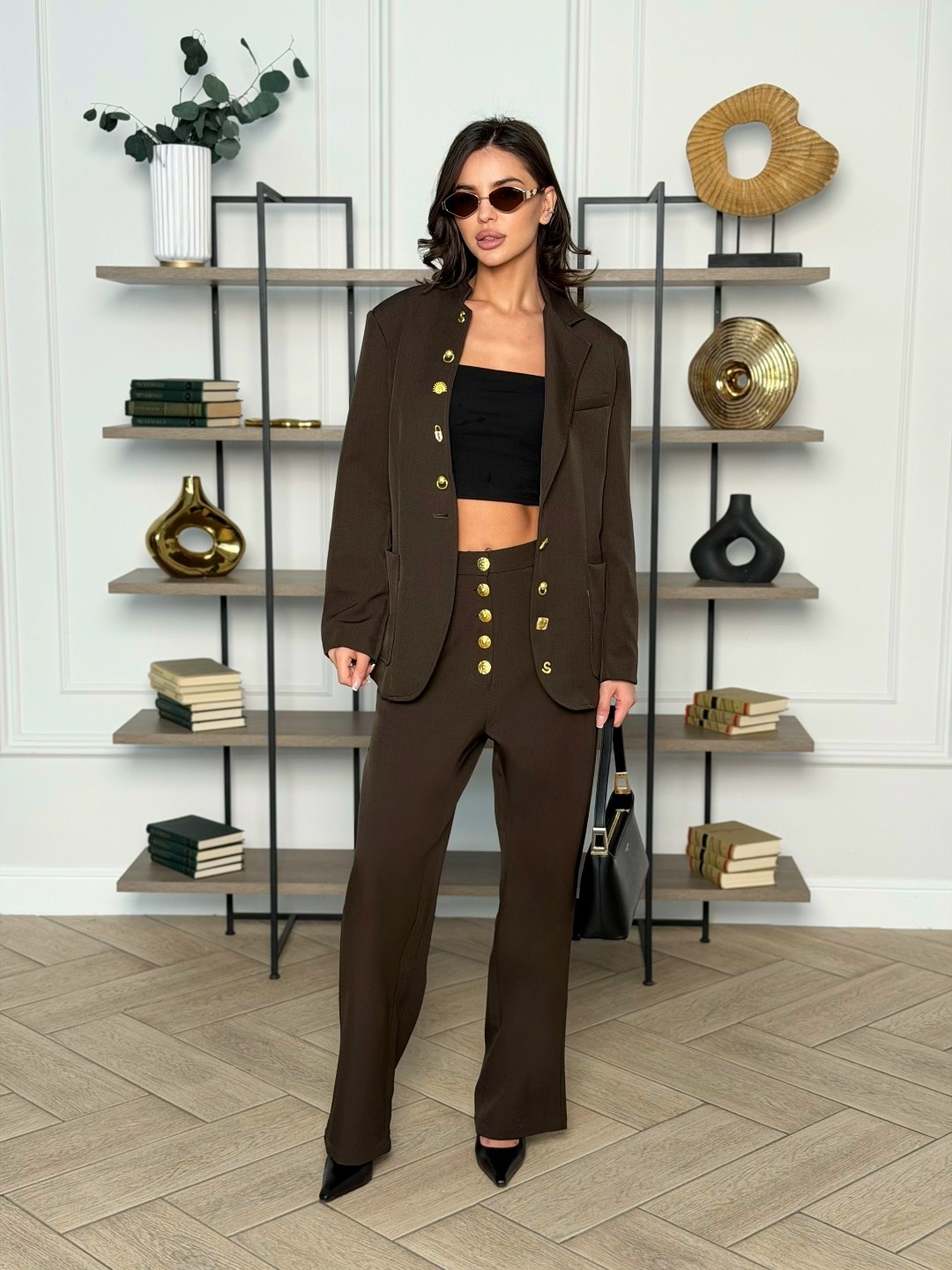 костюм тройка брючный деловой с жилеткой - корсетом sevacelara,костюм женский брючный,пиджак классический,женский костюм,брючные костюмы для женщин