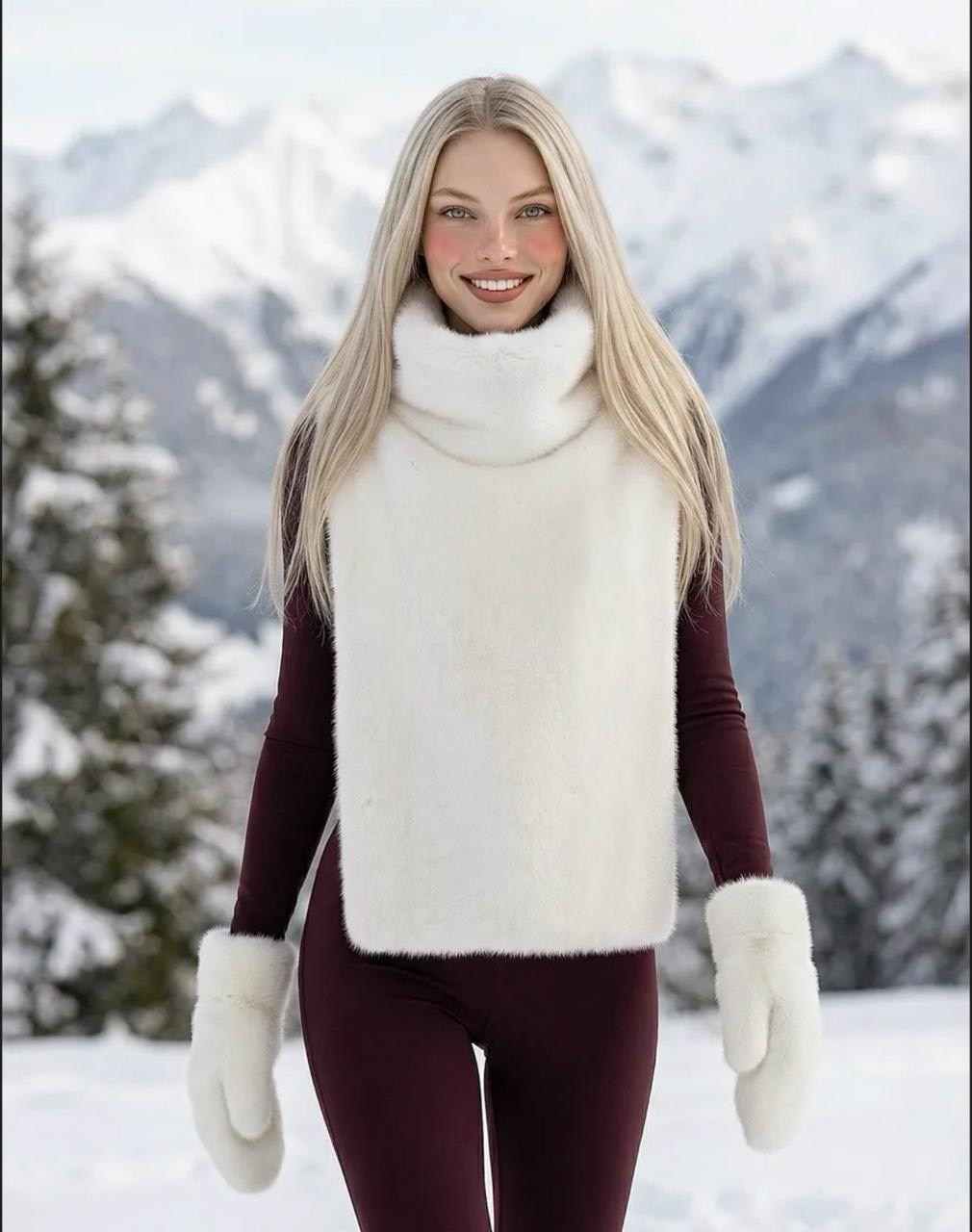 меховая манишка,меховая безрукавка,норковая манишка,женские меховые жилеты с высоким воротом,меховые изделия