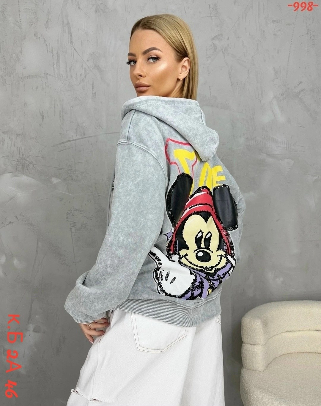 женская толстовка,толстовка с капюшоном и принтом микки мауса,свитшот оверсайз с принтом "микки маус",модная толстовка,толстовка для девочек