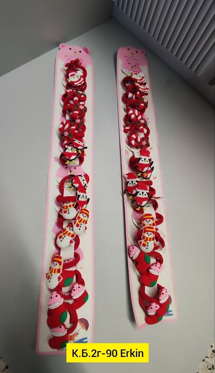 резинка новогодняя,игрушка,резинка для волос детская,резинка для волос,набор резинок для девочек 10 шт