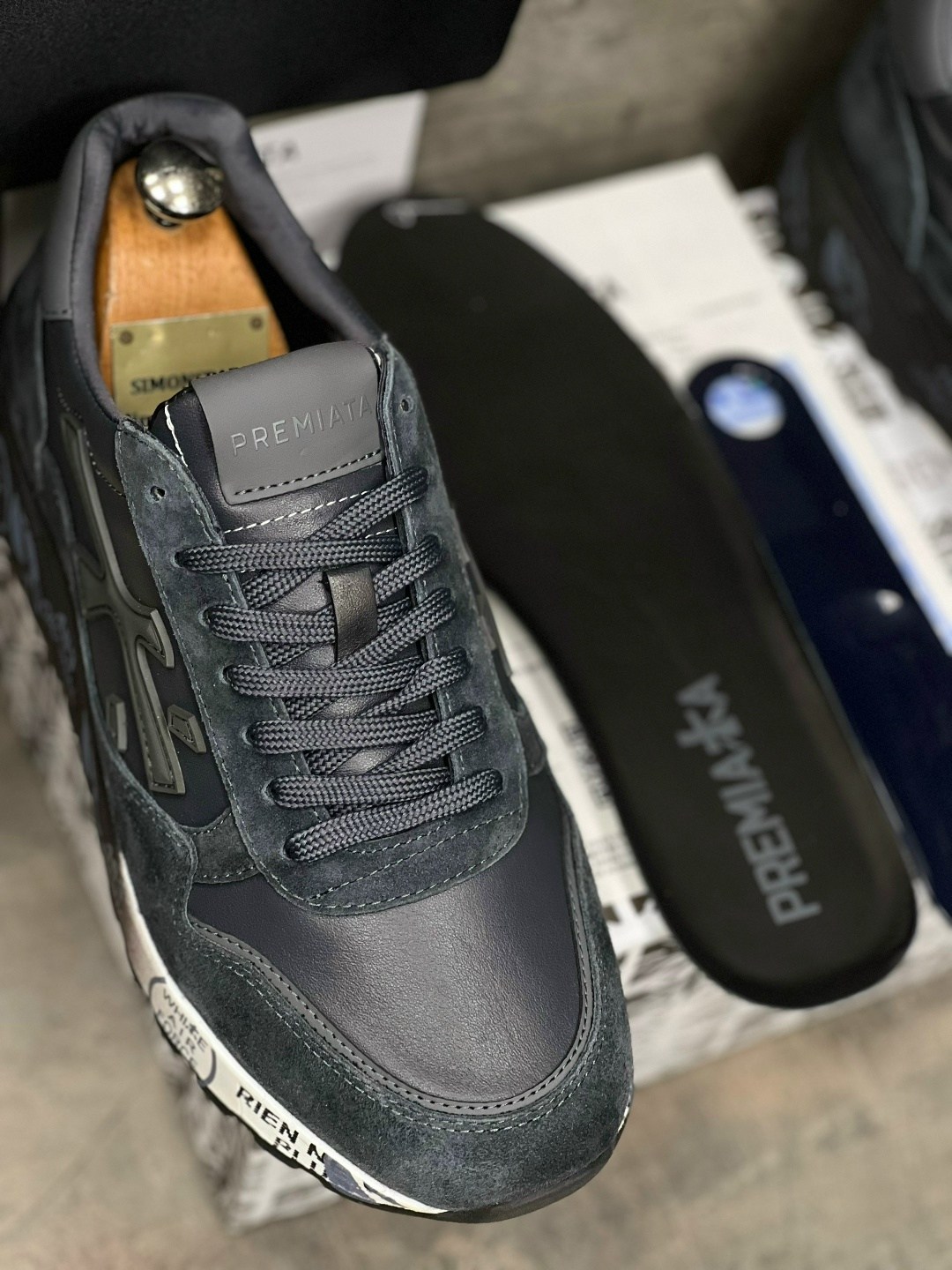 мужские кроссовки premiata,кроссовки premiata,кроссовки premiata 483 leather/suede grey dark,кроссовки премиата мик,мужские кроссовки premiata a117597 зимние с мехом серые