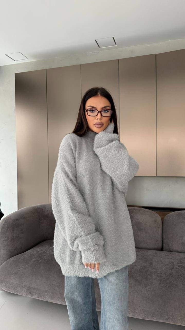 свитер оверсайз,свитер удлиненная,свитер оверсайз с шерстью,свитер оверсайз серый,свитер женский