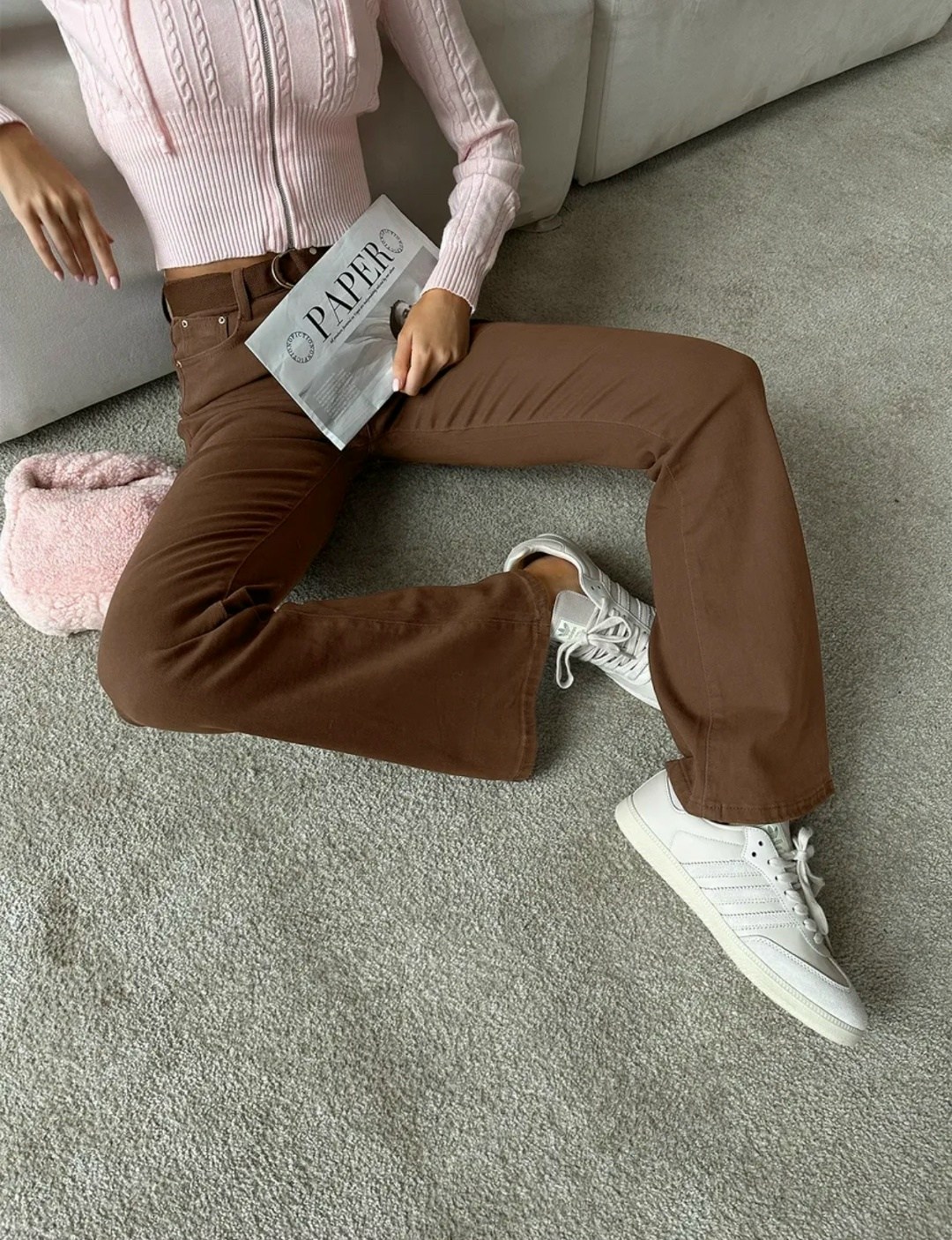 клеш джинсы женские,женские облегающие джинсы с завышенной талией,коричневые джинсы,модные брюки,брюки с высокой талией