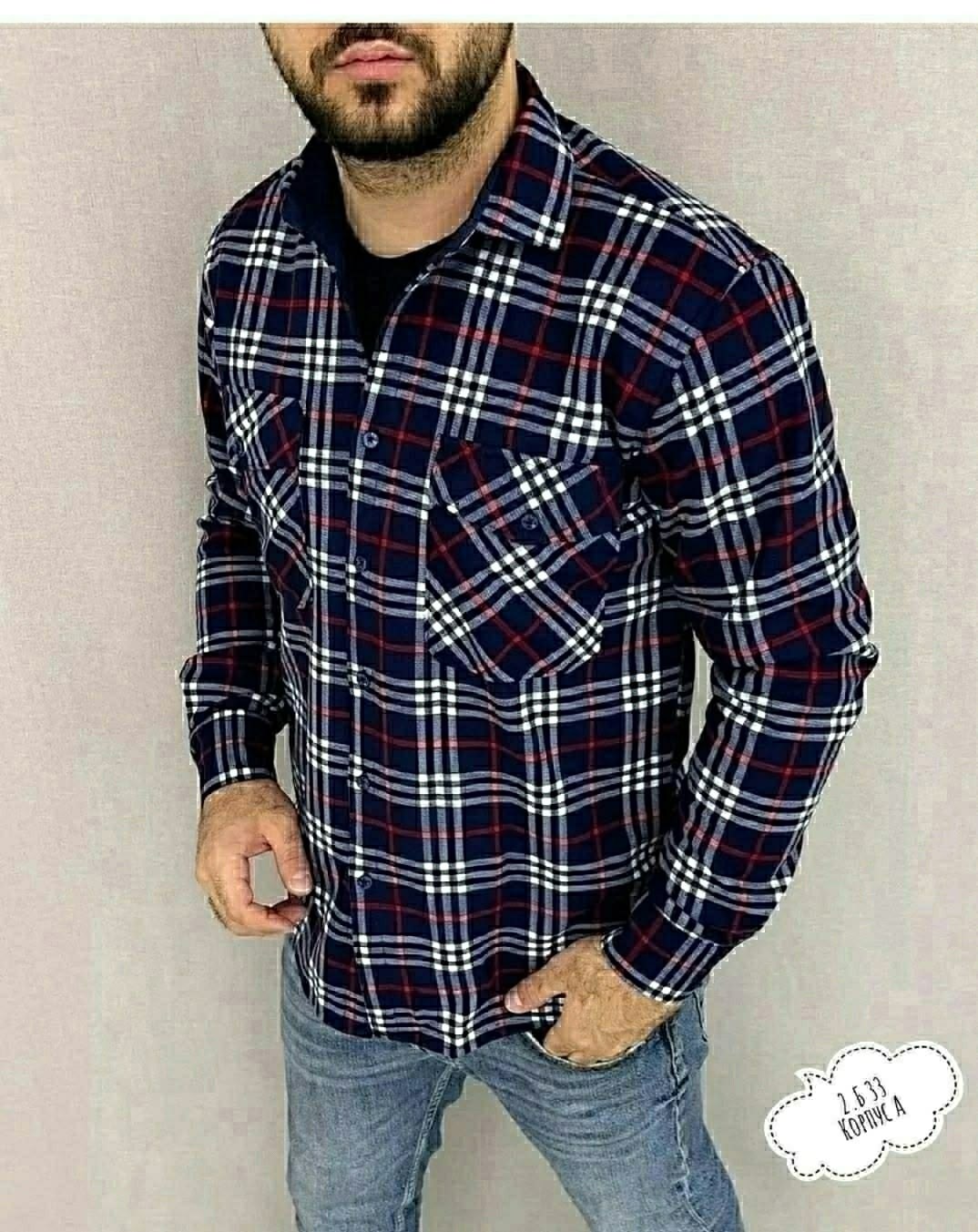 рубашка в клетку мужская,рубашка в клетку теплая h&h fashion,рубашка под джинсы,утепленная рубашка в клетку,рубашка на флисе