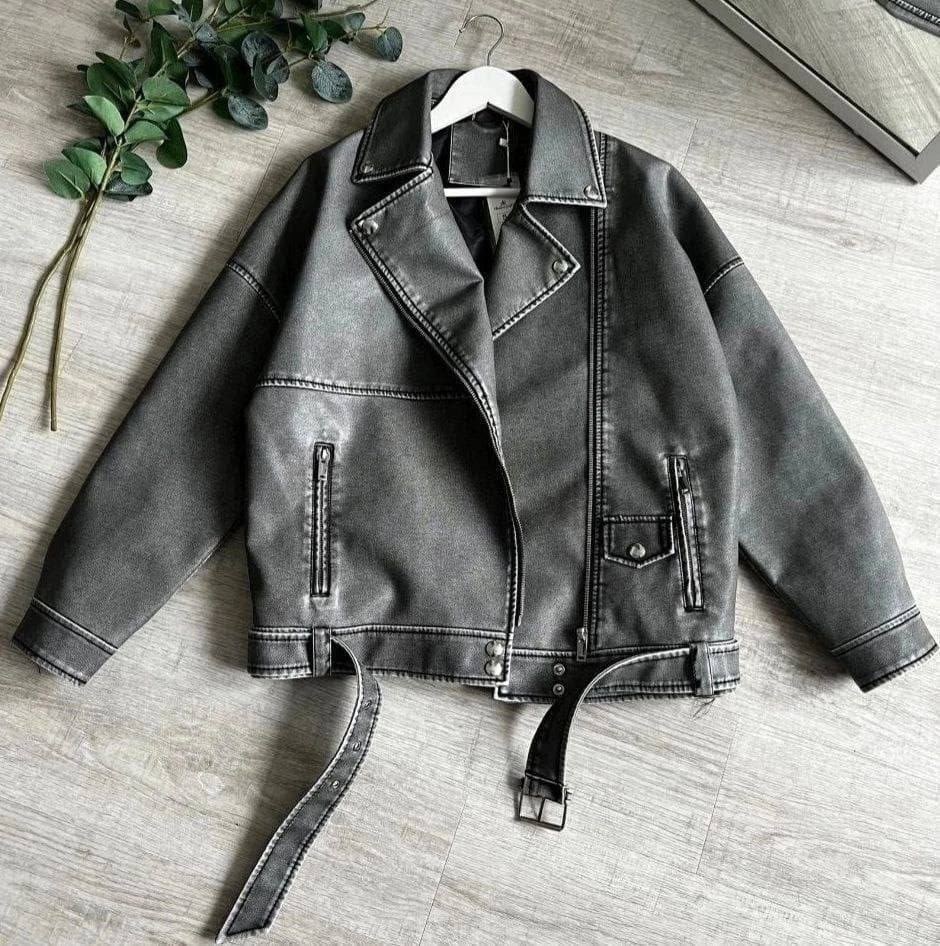 косуха кожаная серая винтажная куртка оверсайз mony,косуха оверсайз,кожаная куртка косуха,косуха серая винтажная куртка кожаная оверсайз aftfbasic,косуха кожаная серая винтажная куртка оверсайз