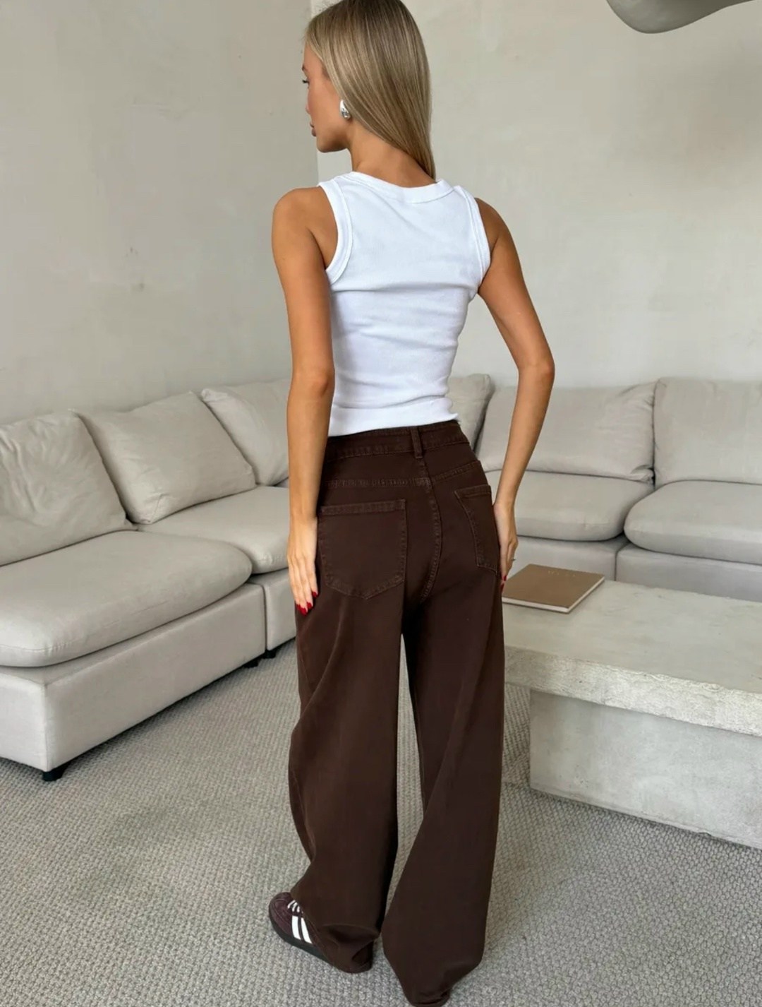 джинсы коричневые широкие с высокой посадкой y2k багги emporiov,брюки модные,коричневые джинсы,джинсы женский