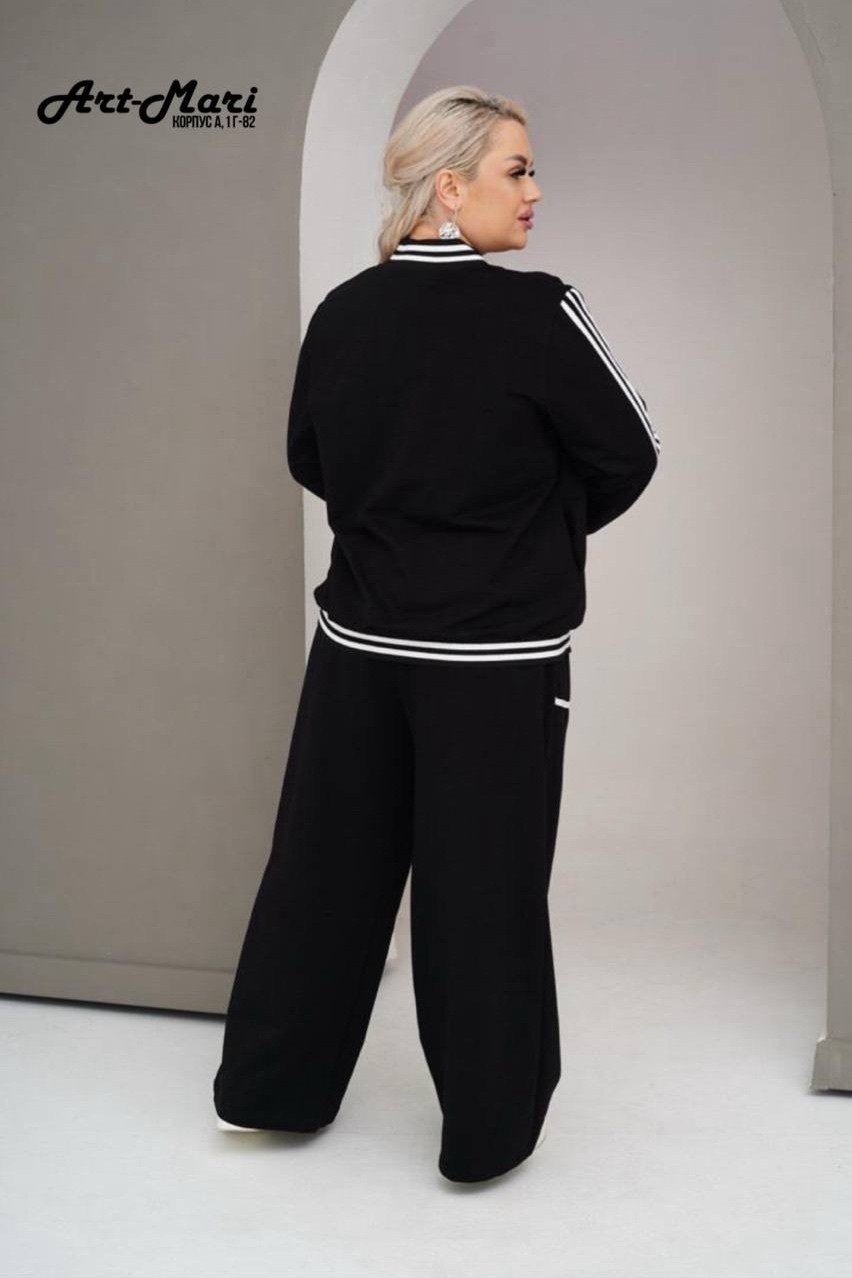 спортивный костюм больших размеров спорт шик lecalolady цвет черный,спортивный костюм больших размеров с брюками паллацо janna collection,спортивный костюм больших размеров спорт шик lecalolady 278180