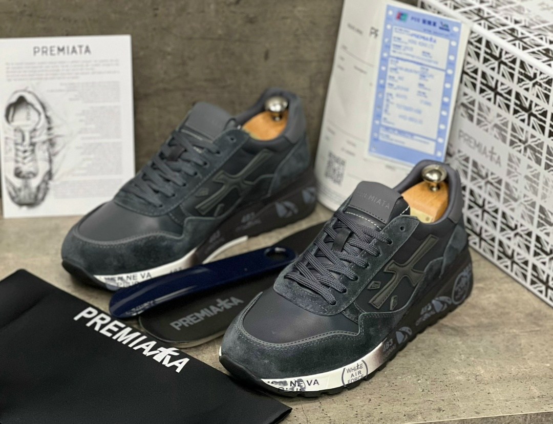 мужские кроссовки premiata,кроссовки premiata,кроссовки premiata 483 leather/suede grey dark,кроссовки премиата мик,мужские кроссовки premiata a117597 зимние с мехом серые