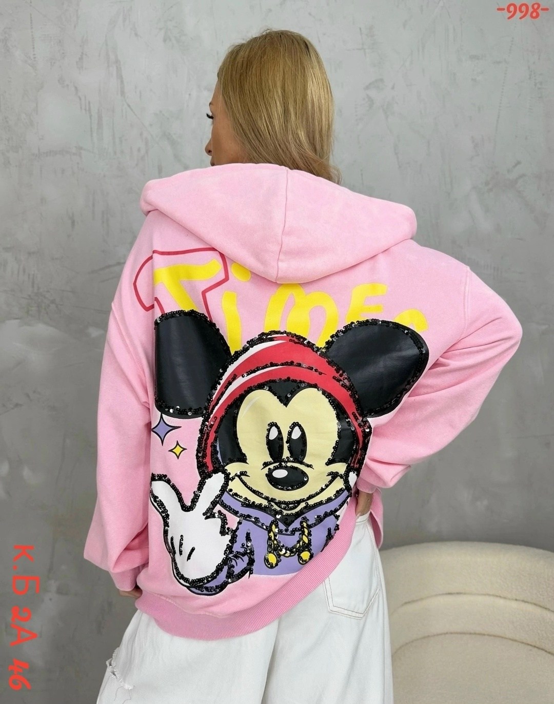 женская толстовка,толстовка с капюшоном и принтом микки мауса,свитшот оверсайз с принтом "микки маус",модная толстовка,толстовка для девочек