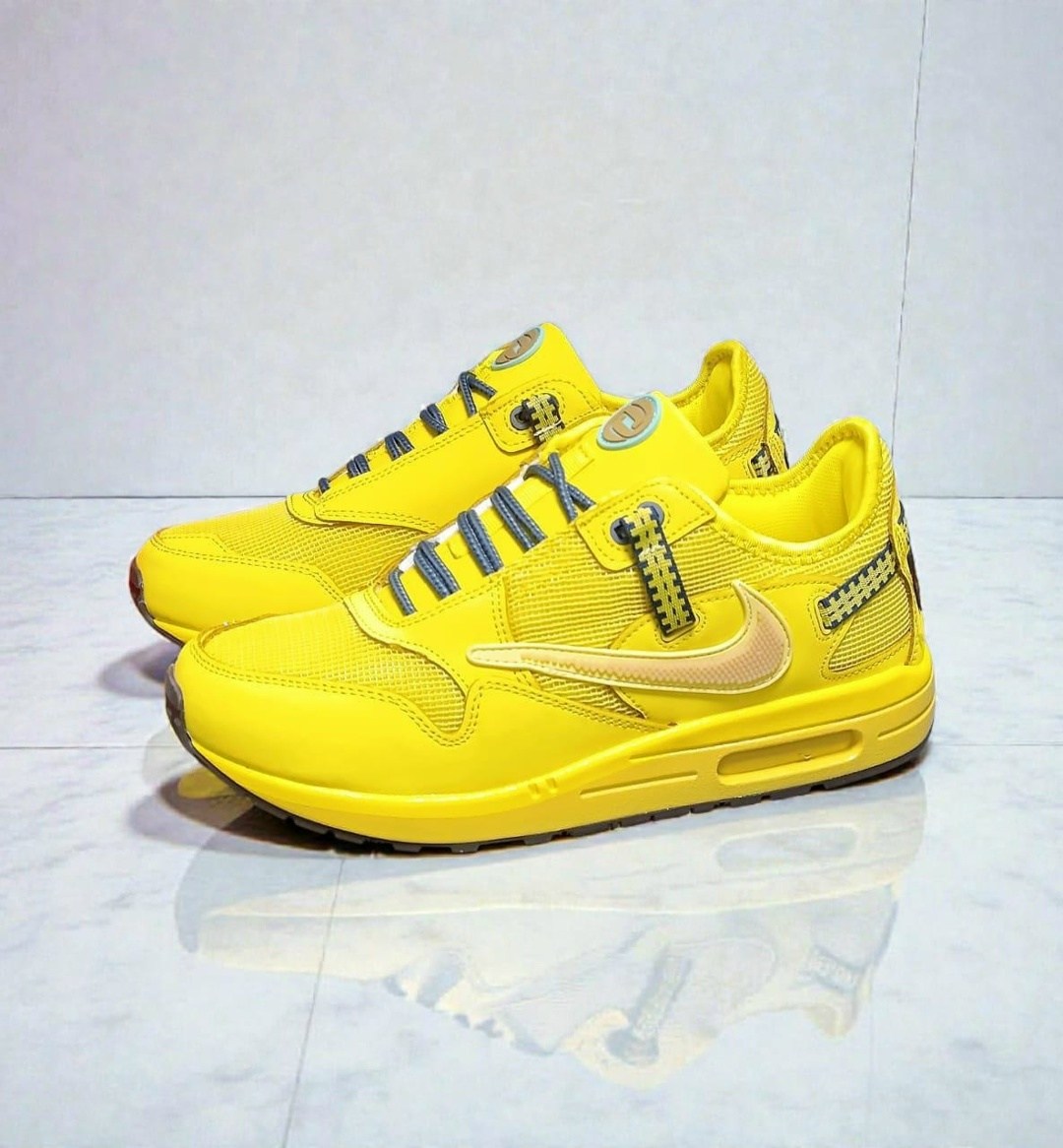 кроссовки,кроссовки желтые,nike air max 1 travis scott cactus jack saturn,travis scott x nike air max 1,кроссовки яркие