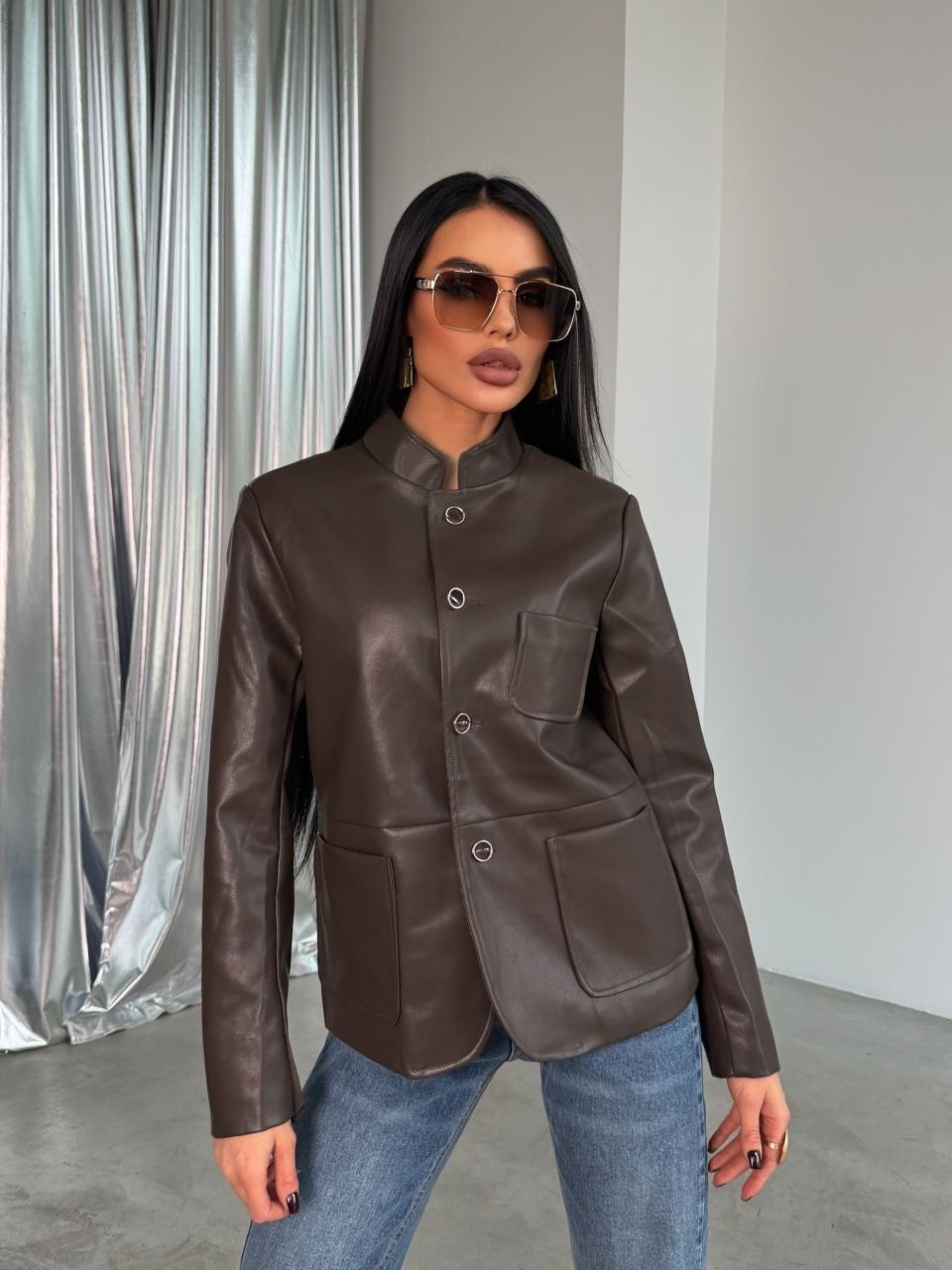 кожаная куртка,пиджак экокожа оверсайз классический lulum,кожаная женская куртка,куртка из экокожи,кожаный пиджак