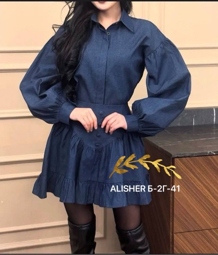 костюм с юбкой однотонный джинсовый,костюм с юбкой,джинсовое платье женское,джинсовая платье,платье модное